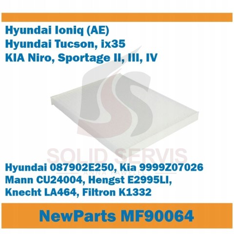 Filtr kabinowy MF90064 Hyundai Kia zamiennik Filtron K1332