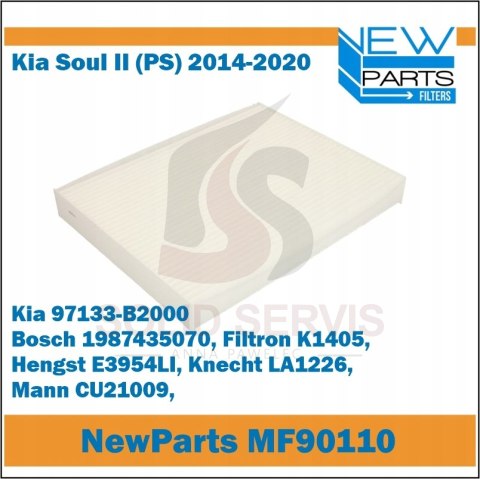 Filtr kabinowy MF90110 Kia Soul II zamiennik Filtron K1405