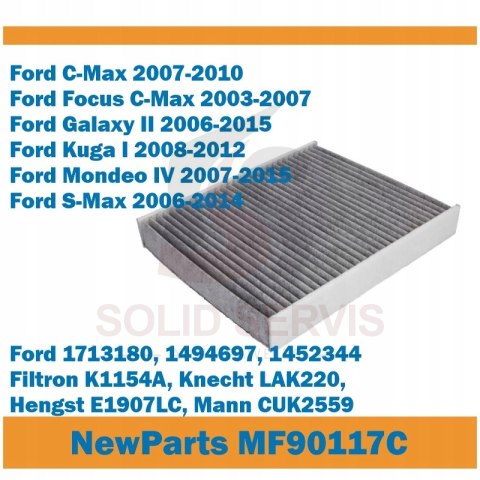 Filtr kabinowy MF90117C zamiennik Filtron K1154A C-Max Kuga Mondeo S-Max