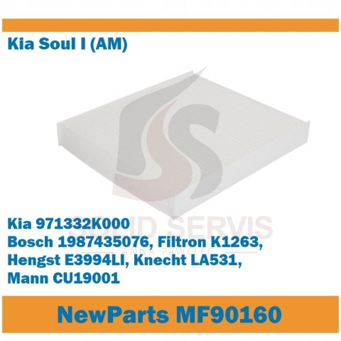 Filtr kabinowy MF90160 Kia Soul I zamiennik Filtron K1263