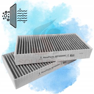 Filtr kabinowy z węglem MF90099C MERCEDES GL, M, R zam. Filtron K1200A-2x