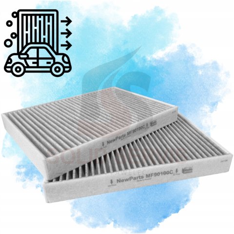 Filtr kabinowy z węglem MF90100C BMW seria 5 E39 Filtron K1075A-2x