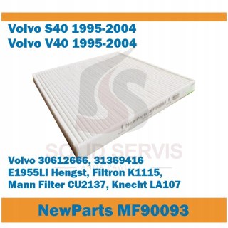 Filtr kabinowy MF90093 Volvo S40 V40 zamiennik Filtron K1115