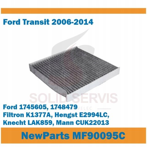 Filtr kabinowy MF90095C z węglem Ford Transit (06-14) zamiennik K1377A