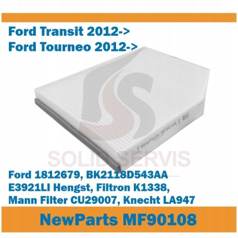 Filtr kabinowy MF90108 Ford Tourneo Transit 2012- zamiennik Filtron K1338
