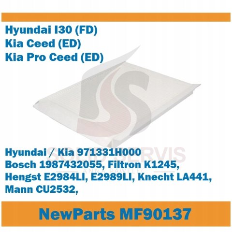 Filtr kabinowy MF90137 Hyundai I30, Kia Ceed zamiennik Filtron K1245
