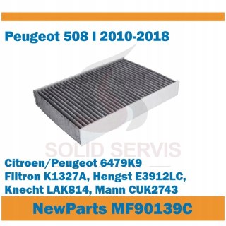 Filtr kabinowy MF90139C z węglem Peugeot 508 I zamiennik Filtron K1327A