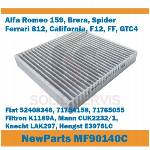 Filtr kabinowy MF90140C z węglem Alfa 159 Brera Spider Ferrari K1189A