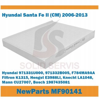 Filtr kabinowy MF90141 Hyundai Santa Fe zamiennik Filtron K1315
