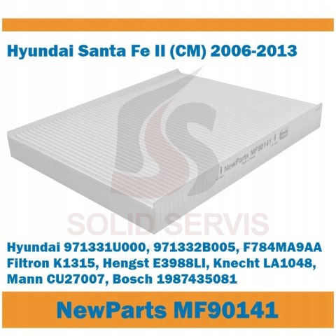 Filtr kabinowy MF90141 Hyundai Santa Fe zamiennik Filtron K1315