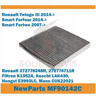 Filtr kabinowy MF90142C węgiel Renault Twingo III Smart Forfour zam K1352A