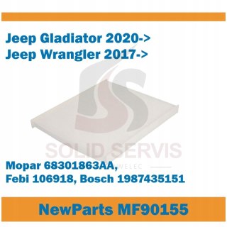Filtr kabinowy MF90155 Jeep Wrangler IV (JL) zamiennik Mopar 68301863AA