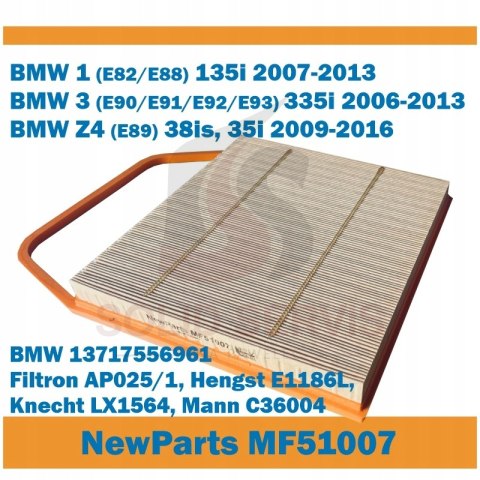 Filtr powietrza MF51007 BMW 3.0i zamiennik Filtron AP025/1