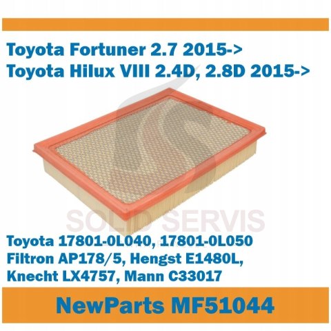 Filtr powietrza MF51044 Toyota Fortuner Hilux 2015-> zam Filtron AP178/5