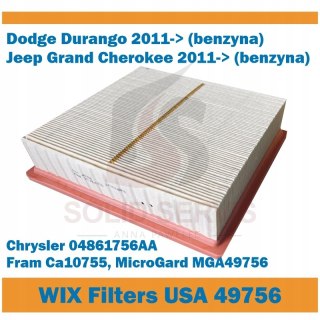 Filtr powietrza WIX 49756 Jeep Grand Cherokee Dodge Durango 2011-2024