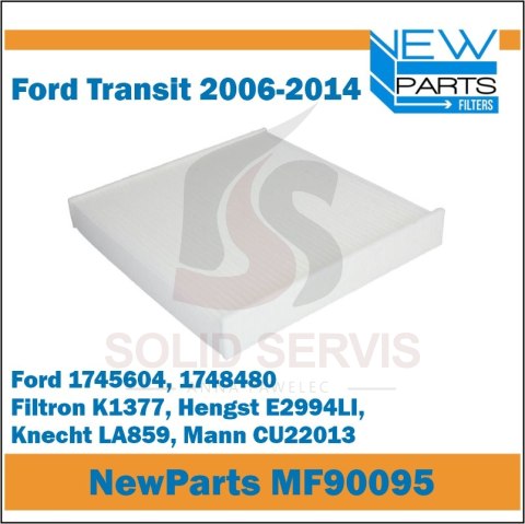 Filtr kabinowy MF90095 Ford Transit (06-14) zamiennik Filtron K1377