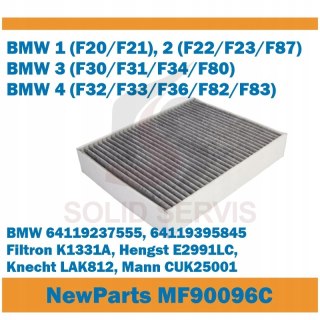 Filtr kabinowy MF90096C z węglem aktywnym BMW 1 2 3 4 zam Filtron K1331A