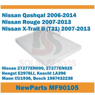 Filtr kabinowy MF90105 Nissan Qashqai Rouge X-Trail zamiennik K1255