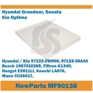 NewParts Filters MF90138 - Filtr kabinowy Grandeur Azera Santa Fe zam K1340